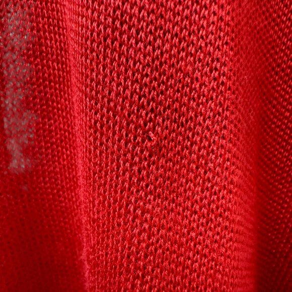 Lane Bryant Sweater Shawl Red Cape One Size Holiday Christmas Cardigan Top - Picture 12 of 12